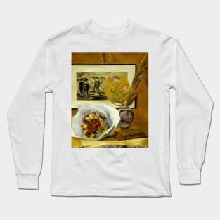 Still Life with Bouquet by Auguste Renoir Long Sleeve T-Shirt